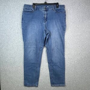 D & Co Jeans Women's 18W Blue Denim Skinny Leg Plus Size Classic Fit 39x29